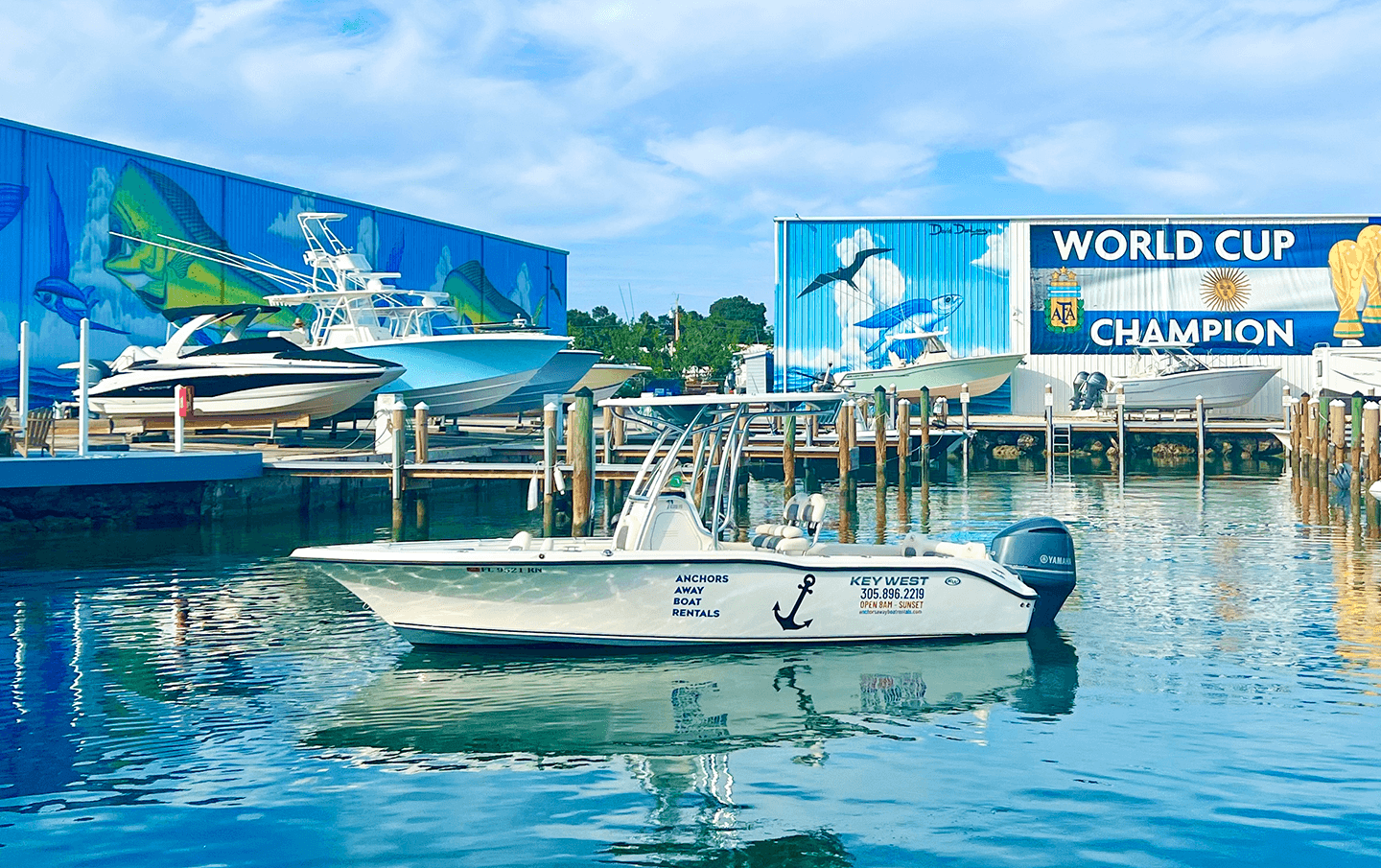 An image of Boat #15 - 24′ KEY WEST from Anchors Away Boat Rentals