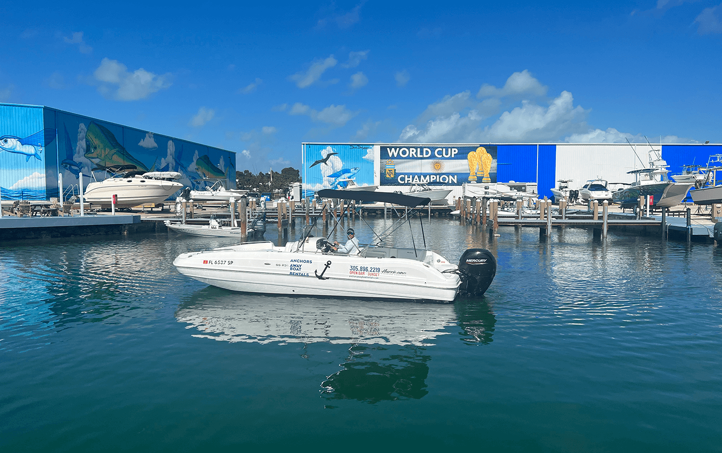 An image of Boat #32 - 23' HURRICANE DECK from Anchors Away Boat Rentals